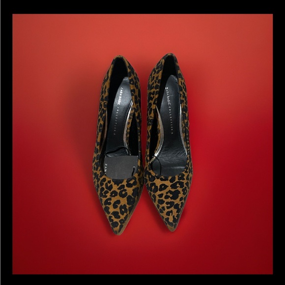 Zara Leopard Print Velvet Suede Pointed Heels sz 6 - Picture 10 of 13